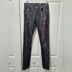 Extra Long American Eagle bleached accent black skinny jeans